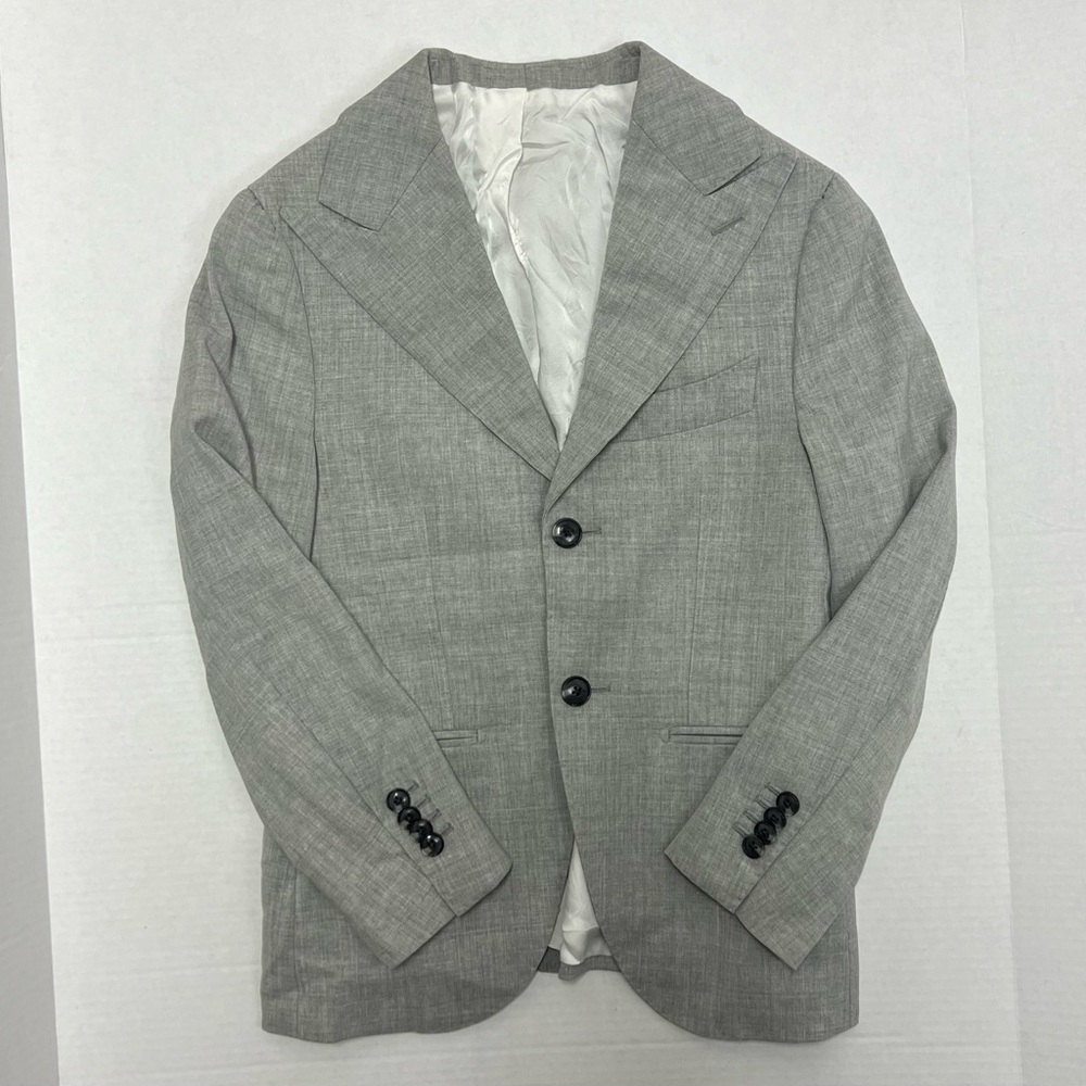 SuitSupply La Spalla Boys UK Size 40 / US 30 Light Gray Wool Blazer Jacket 12